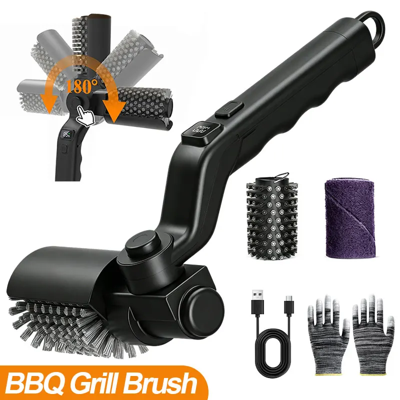 BBQ Grill Brush 3-Speed Settings Electric Grill Brush,180° Adjustable Head,90 Mins Grill Cleaner for Outdoor Griddles Smokers BBQ Grill Brush 3-Speed Settings Electric Grill Brush,180° Adjustable Head,90 Mins Grill Cleaner for Outdoor Griddles Smokers