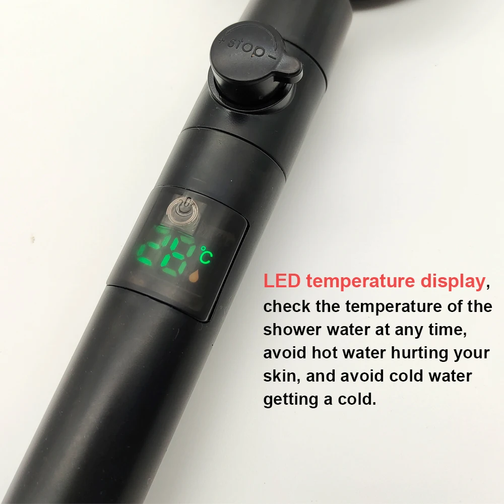 3/7 Colors Changes Led Shower Head with Propeller Stop Button Turbocharging High Pressure Showerhead Temperature Display Shower 3/7 Colors Changes Led Shower Head with Propeller Stop Button Turbocharging High Pressure Showerhead Temperature Display Shower