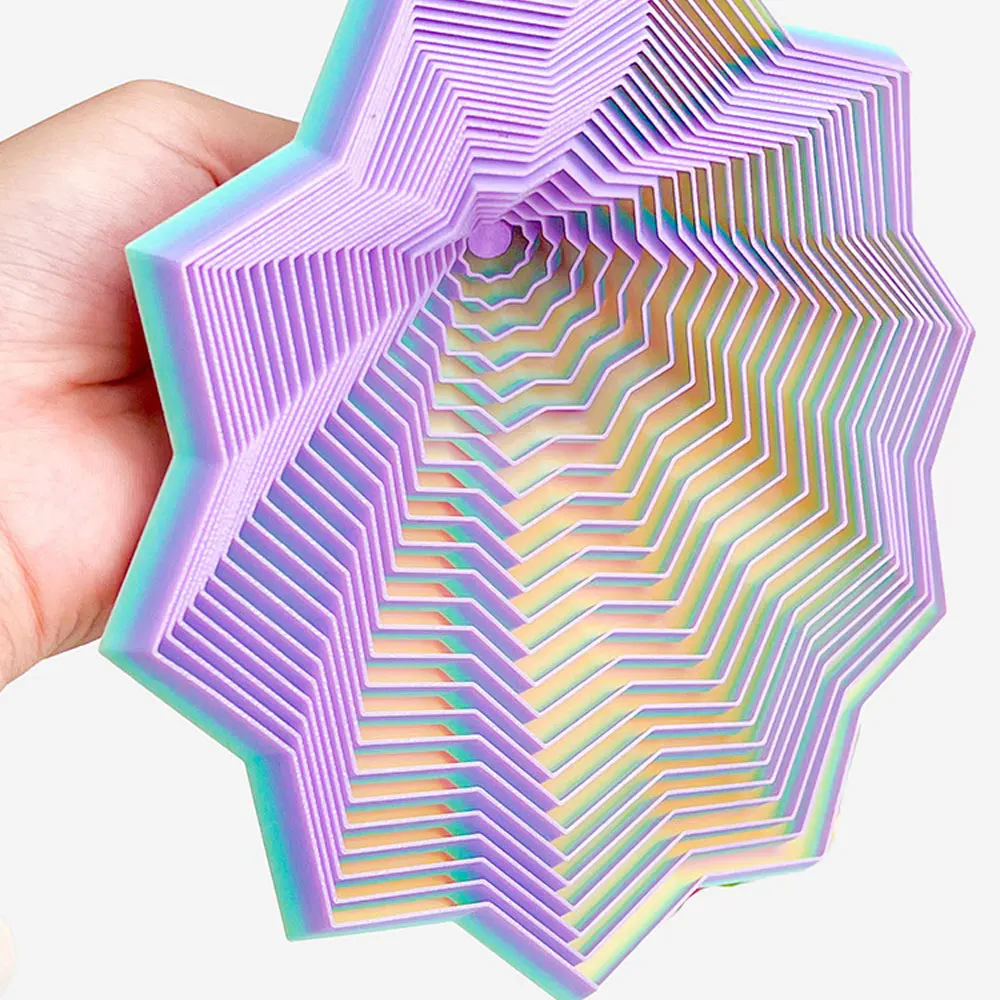 3D Printing Expanded Sensory Fidget Star Model Visual Illusion Hexagon Whirling Spiral Ornaments Stress Relief Christmas Gift