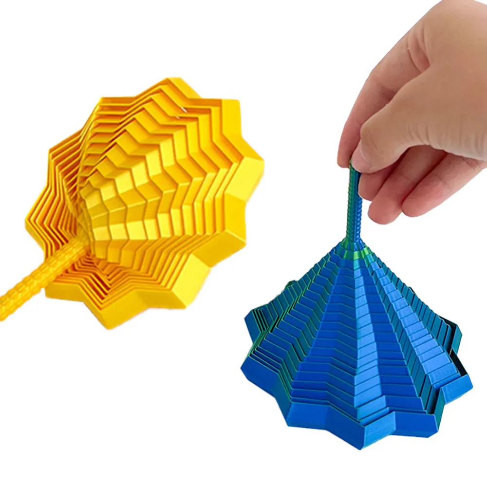 3D Printing Expanded Sensory Fidget Star Model Visual Illusion Hexagon Whirling Spiral Ornaments Stress Relief Christmas Gift
