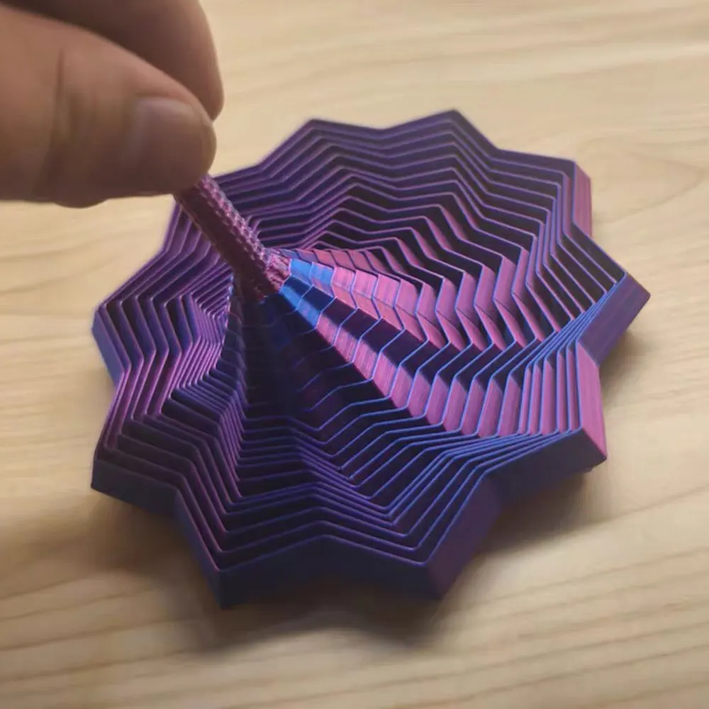 3D Printing Expanded Sensory Fidget Star Model Visual Illusion Hexagon Whirling Spiral Ornaments Stress Relief Christmas Gift