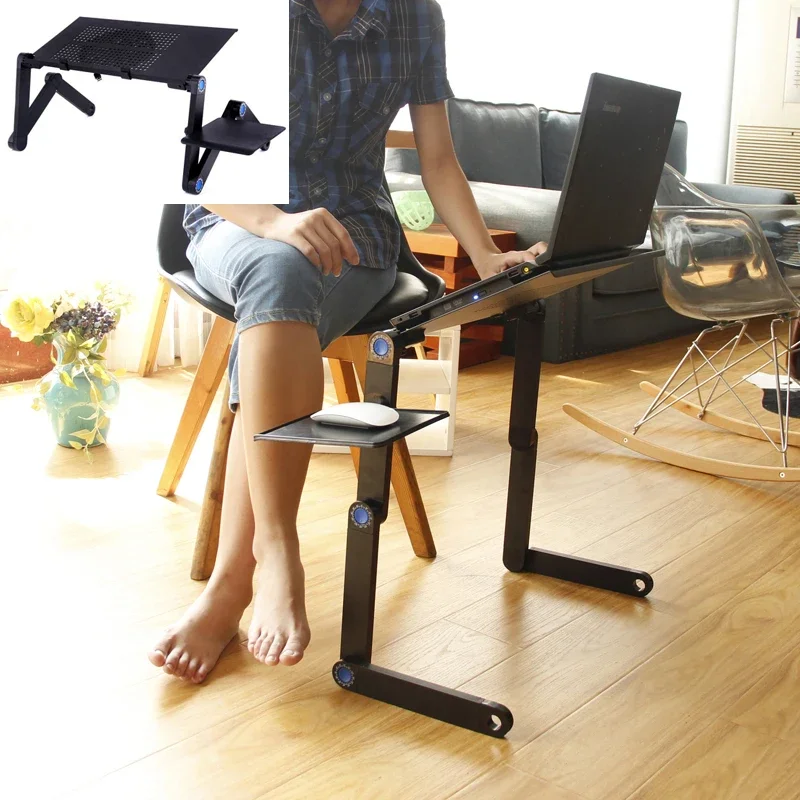Adjustable Laptop Desk Stand Cooler fan Portable Ergonomic Lapdesk For Bed Sofa PC Notebook Table Desk With Mouse Pad Aluminum Adjustable Laptop Desk Stand Cooler fan Portable Ergonomic Lapdesk For Bed Sofa PC Notebook Table Desk With Mouse Pad Aluminum