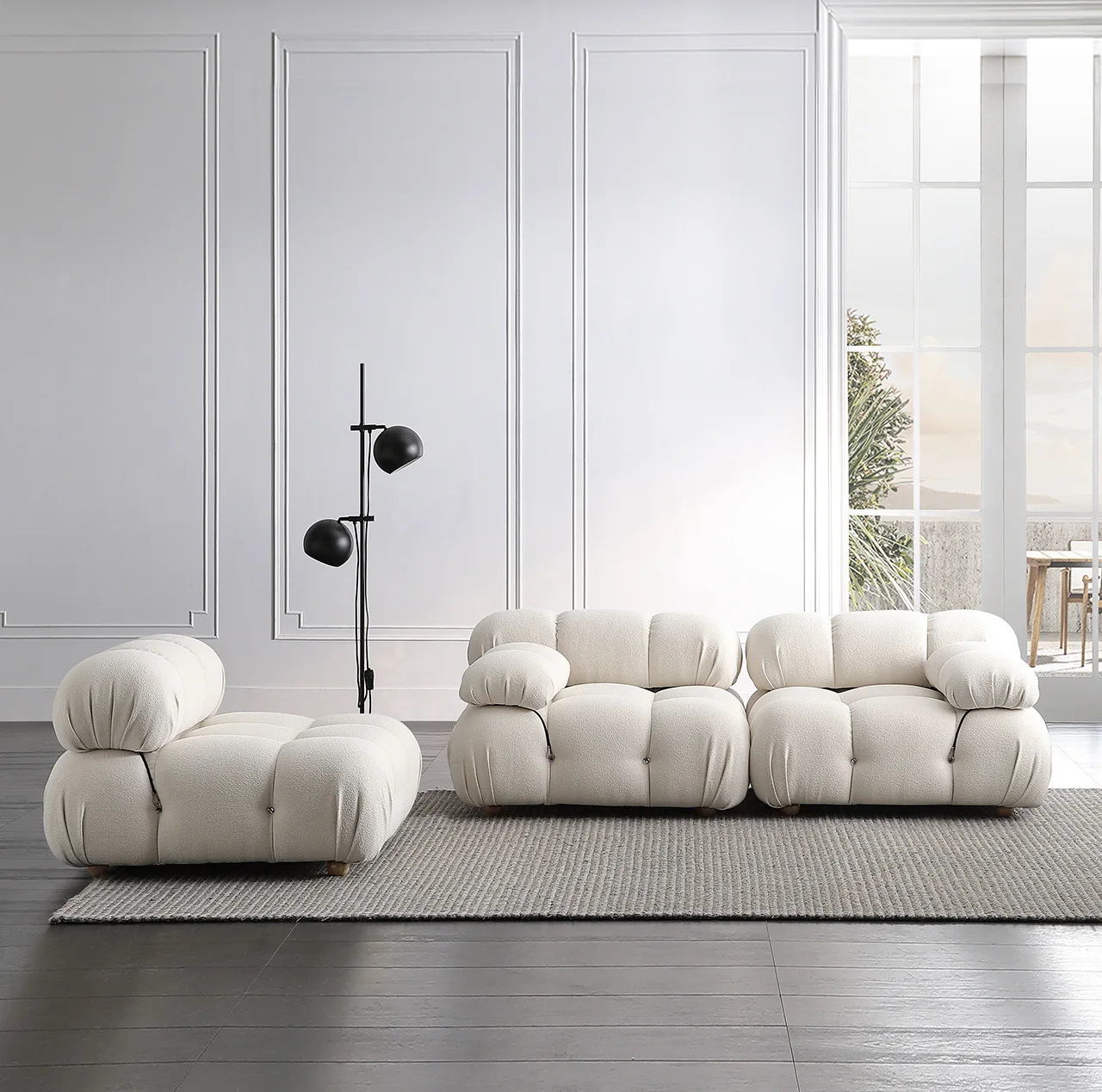 Any Size Custom Cream Teddy Fabric Modular Sofa Combine Modules High Elastic Latex Foam Fill Nordic Minimalist Living Room Sofa Any Size Custom Cream Teddy Fabric Modular Sofa Combine Modules High Elastic Latex Foam Fill Nordic Minimalist Living Room Sofa