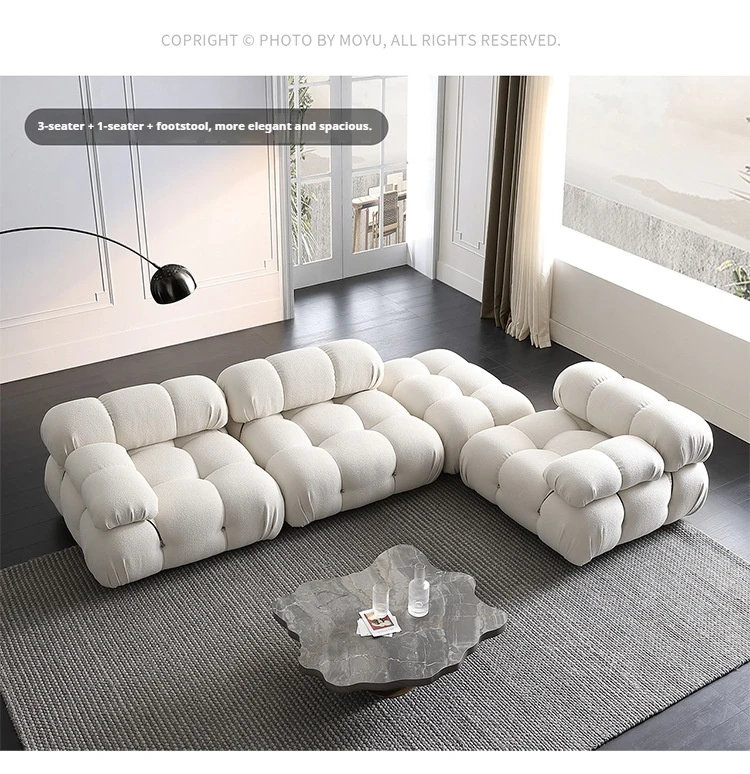 Any Size Custom Cream Teddy Fabric Modular Sofa Combine Modules High Elastic Latex Foam Fill Nordic Minimalist Living Room Sofa Any Size Custom Cream Teddy Fabric Modular Sofa Combine Modules High Elastic Latex Foam Fill Nordic Minimalist Living Room Sofa