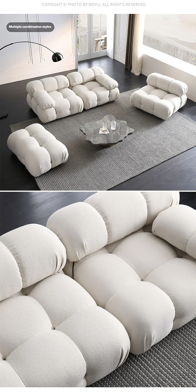 Any Size Custom Cream Teddy Fabric Modular Sofa Combine Modules High Elastic Latex Foam Fill Nordic Minimalist Living Room Sofa Any Size Custom Cream Teddy Fabric Modular Sofa Combine Modules High Elastic Latex Foam Fill Nordic Minimalist Living Room Sofa
