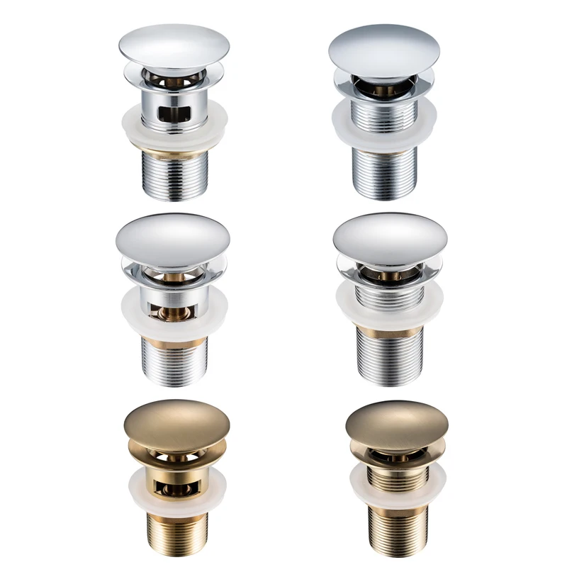 Bathroom Basin Sink Brass Pop Up Drain Waste Stoppers With or Without Overflow Hole Washbasin Bathroom Faucet Accessories