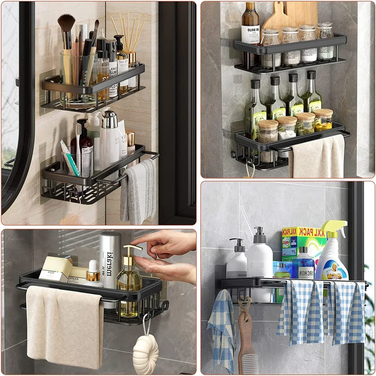 Bathroom Shelf Kitchen Storage Organizer Aluminum Alloy Shampoo Rack Shower Shelf Bathroom Accessories No Drill Shelf Bathroom Shelf Kitchen Storage Organizer Aluminum Alloy Shampoo Rack Shower Shelf Bathroom Accessories No Drill Shelf