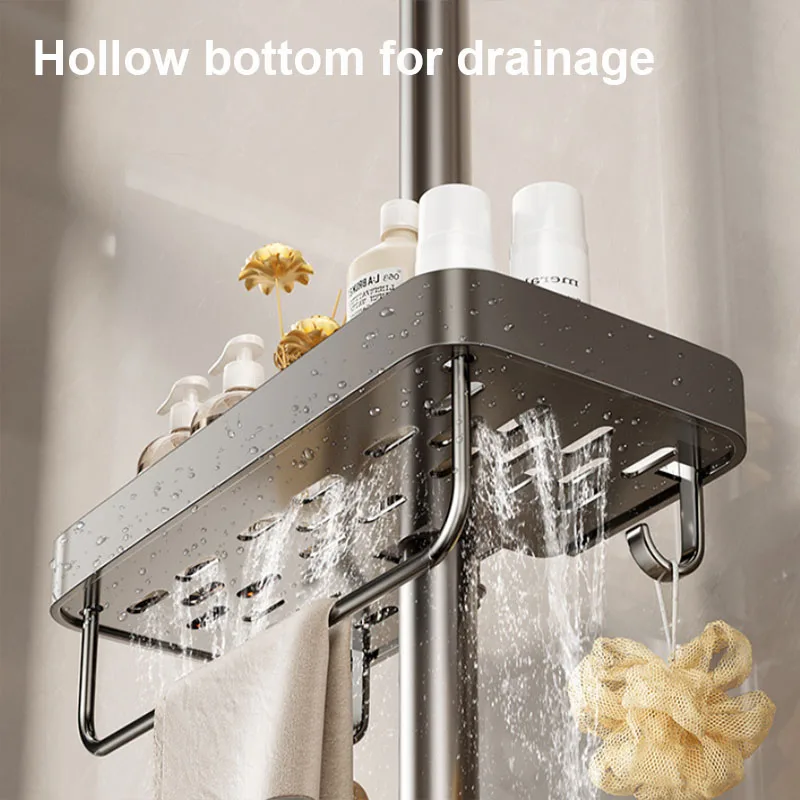 Bathroom Shower Storage Shower Gel Shampoo Rack Shower Rod Removable Tray Aluminum Alloy Soap Holder Shower Shelf Bathroom Shower Storage Shower Gel Shampoo Rack Shower Rod Removable Tray Aluminum Alloy Soap Holder Shower Shelf