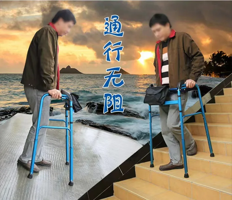 Elderly Folding Walker Adjustable Stair Climbing Rollator Walking Aid with Armrest for Seniors Home Rehabilitation Elderly Folding Walker Adjustable Stair Climbing Rollator Walking Aid with Armrest for Seniors Home Rehabilitation