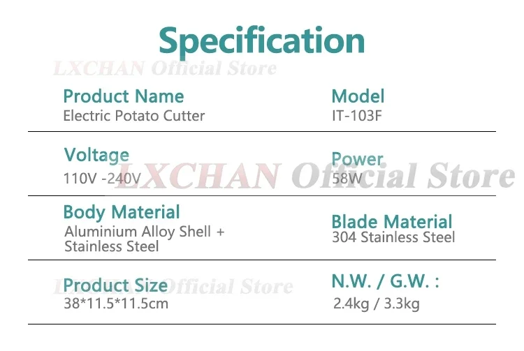 HomeWise Electric Potato Cutter Potato Chip Cutter Vegetable Cutting Machine Strip Dice Cube Slice Food Processor 110V-240V HomeWise Electric Potato Cutter Potato Chip Cutter Vegetable Cutting Machine Strip Dice Cube Slice Food Processor 110V-240V