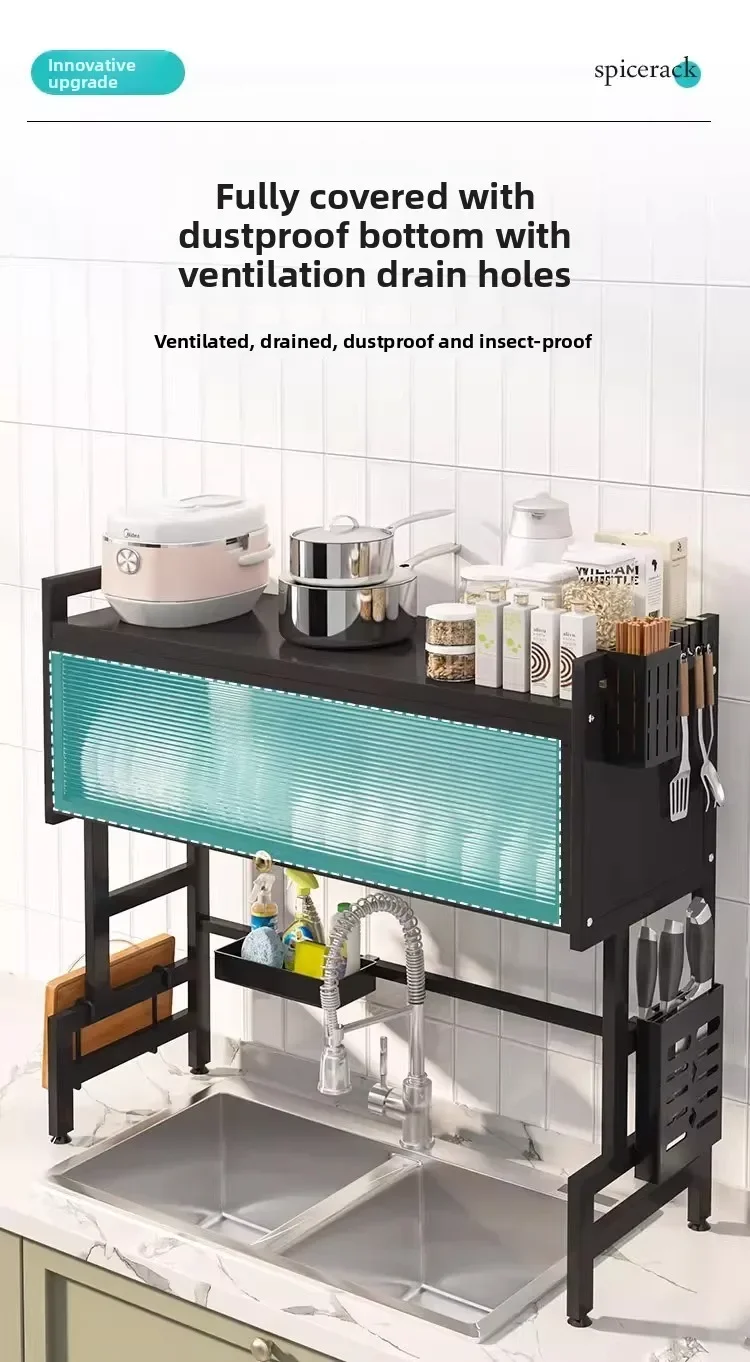 Kitchen Sink Shelf Sink Sink Dust Bowl Storage Cabinet Multifunctional Dish Drain Rack