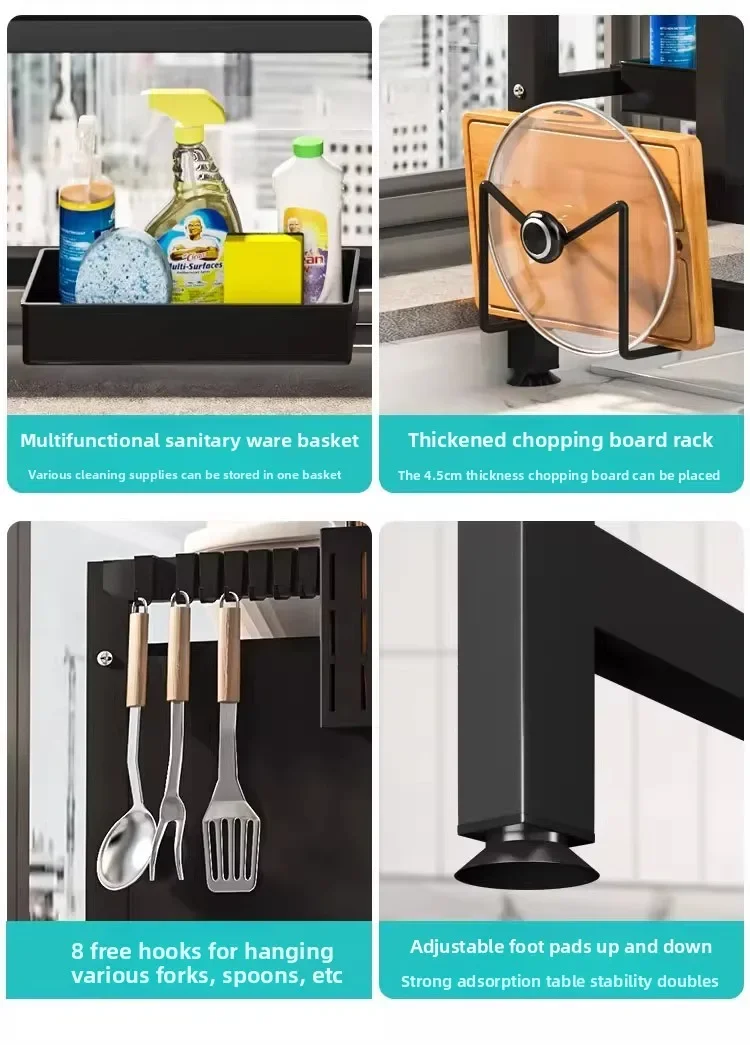 Kitchen Sink Shelf Sink Sink Dust Bowl Storage Cabinet Multifunctional Dish Drain Rack