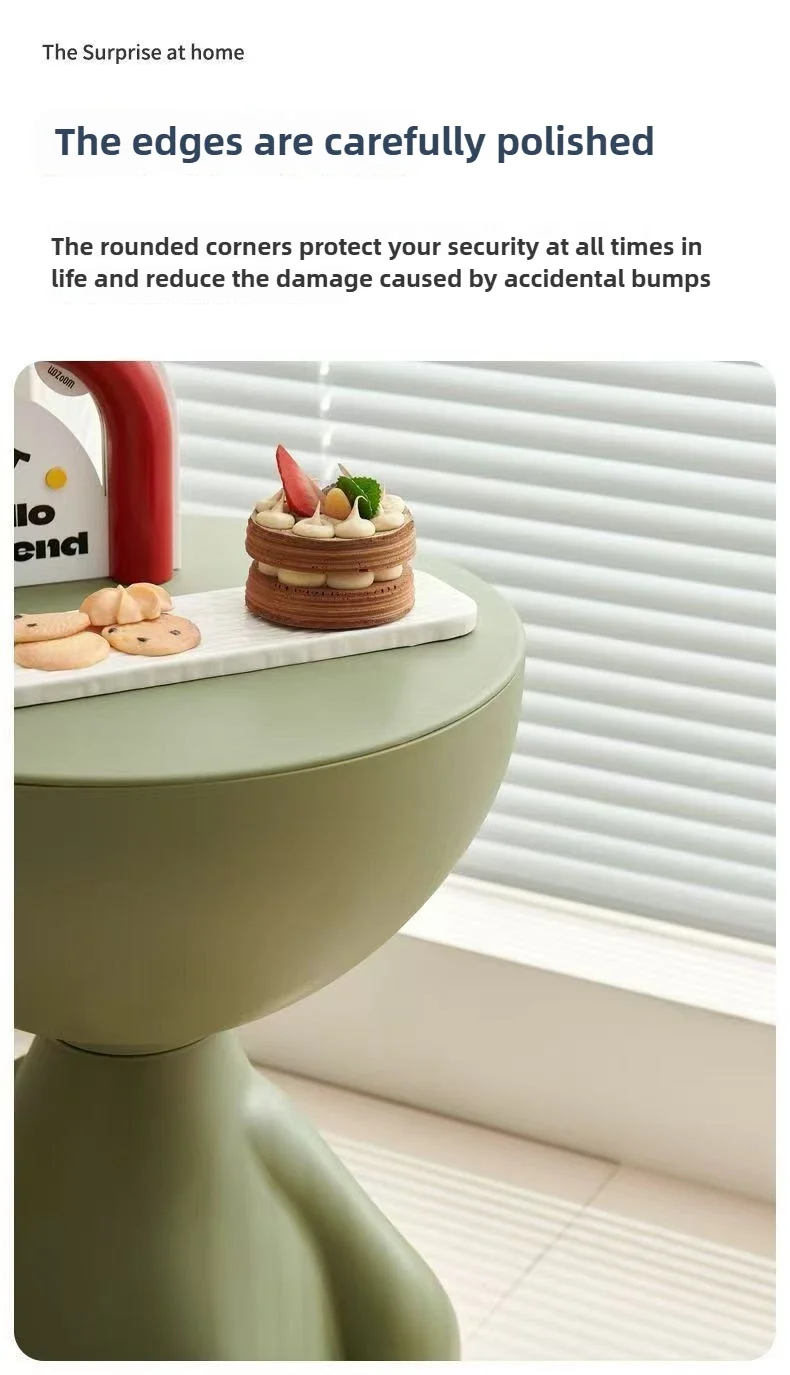 Light Luxury Cartoon Sofa Edge Table Creative Flat Head Coffee Table Small Household Plastic Coffee Table Furniture Side Table