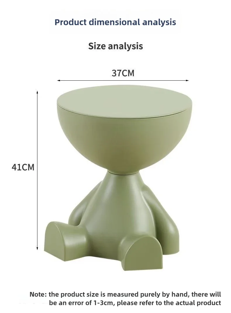 Light Luxury Cartoon Sofa Edge Table Creative Flat Head Coffee Table Small Household Plastic Coffee Table Furniture Side Table