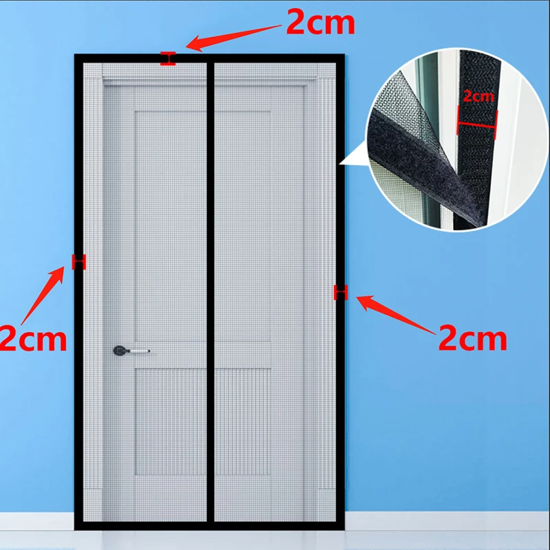 Magnetic Door Screen Custom Size Mosquito Net Curtain Fly Insect Automatic Closing Invisible Mesh For Kitchen indoor living room Magnetic Door Screen Custom Size Mosquito Net Curtain Fly Insect Automatic Closing Invisible Mesh For Kitchen indoor living room