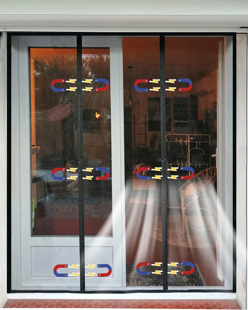 DTGJ Magnetic Door Screen Mosquito Net Custom Size Summer Anti insect Mesh Automatic Closing Curtain Applicable to glass doors DTGJ Magnetic Door Screen Mosquito Net Custom Size Summer Anti insect Mesh Automatic Closing Curtain Applicable to glass doors