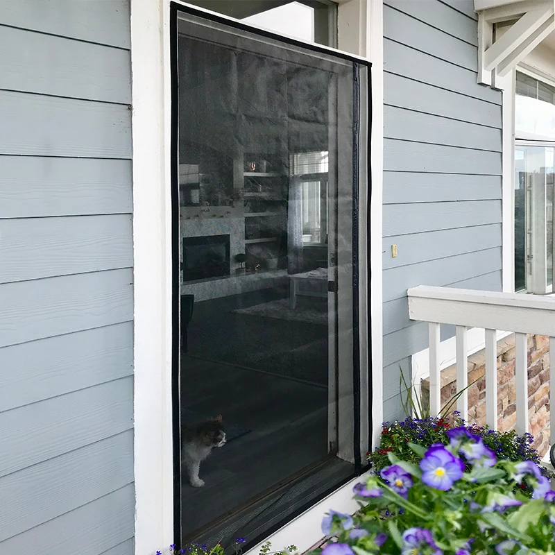 DTGJ Magnetic Door Screen,Black Side Door Magnetic Mosquito Net,Insect Proof Flight,Summer and Kitchen Indoor Invisible Net