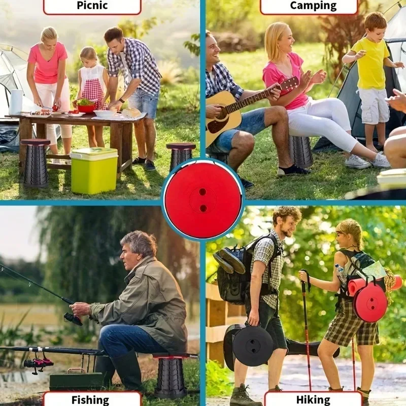 New Portable Telescopic Folding Stool Suitable for Hiking, Camping Outdoor Travel and Fishing -adjustable Height and Lightweight