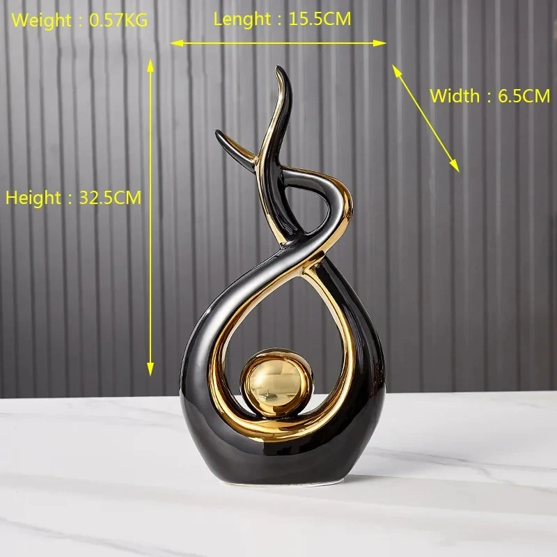 Nordic Home Decor Figurines for Interior Living Room FIGURINES & MINIATURES Color: Gold black large Nordic Home Decor Figurines for Interior Living Room FIGURINES & MINIATURES Color: Gold black large