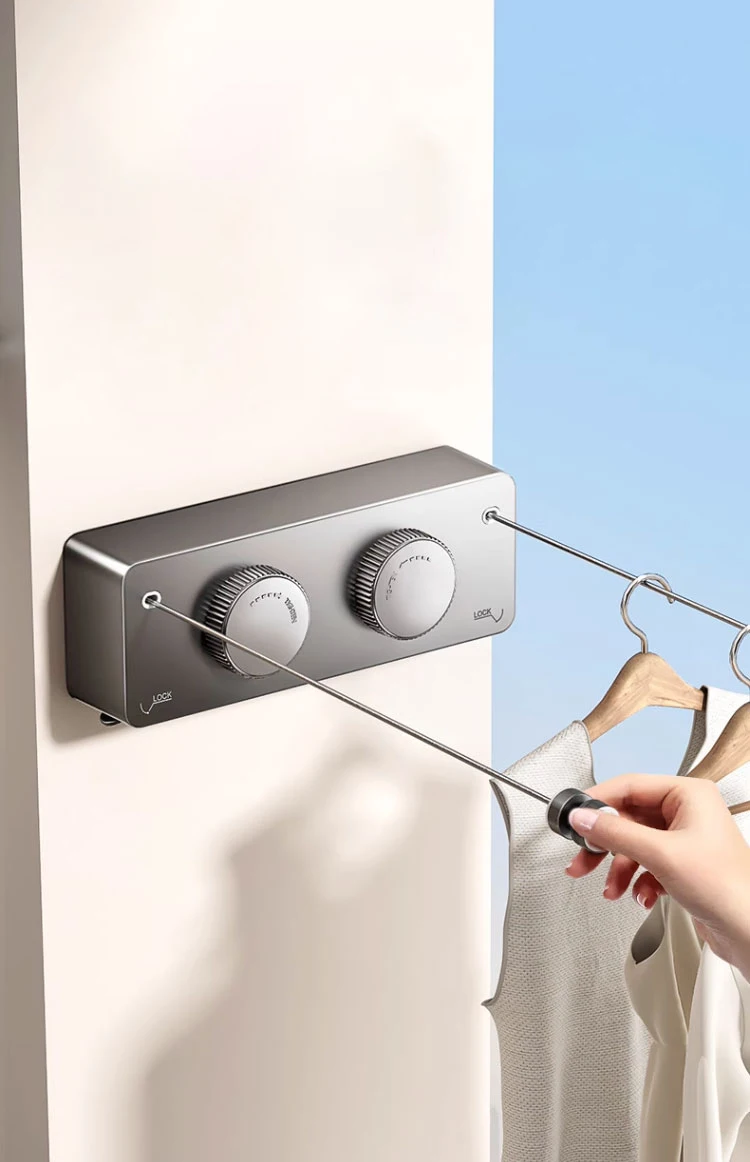 Retractable Clothesline Collection Laundry Extendable Wall Clothesline Clothes Hanger Retractable Clothes Horse Drying Rack line