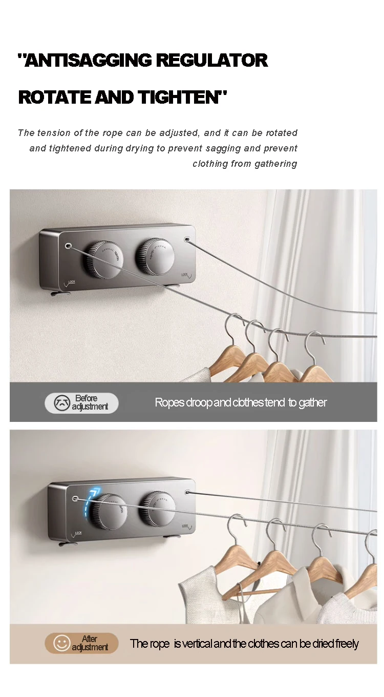 Retractable Clothesline Collection Laundry Extendable Wall Clothesline Clothes Hanger Retractable Clothes Horse Drying Rack line