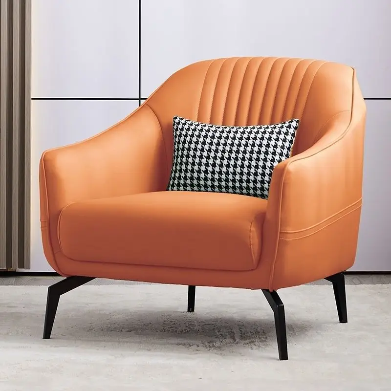Scandinavian light luxury single sofa chair living room home bedroom leisure chair designer fabric sofa lazy small household