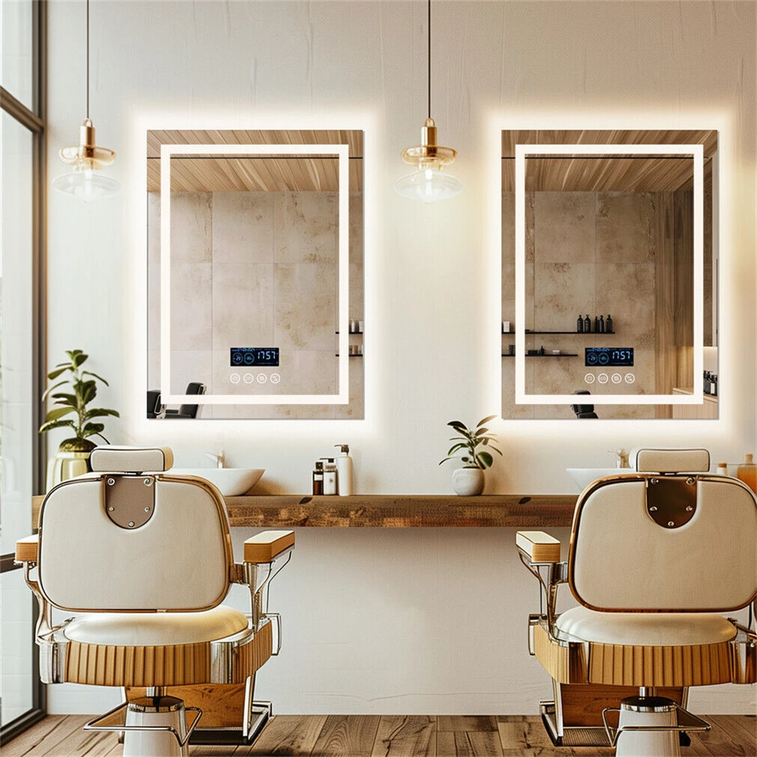 Smart LED Bathroom Mirror Rectangle Wall Mount Mirror w Bluetooth Speaker BATHROOM ACCESSORIES Smart LED Bathroom Mirror Rectangle Wall Mount Mirror w Bluetooth Speaker BATHROOM ACCESSORIES