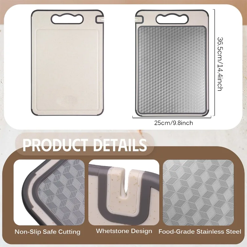Stainless Steel Cutting Board for Kitchen Food-Grade Diamond-Pattern Large Chopping Board Non-Slip Double Sided Cutting Board