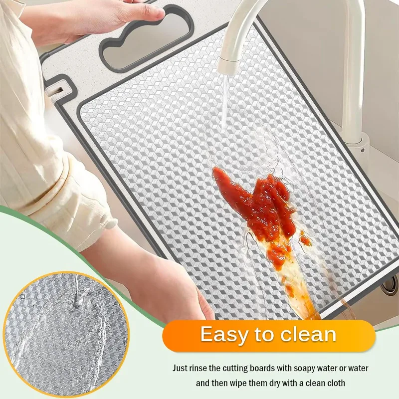 Stainless Steel Cutting Board for Kitchen Food-Grade Diamond-Pattern Large Chopping Board Non-Slip Double Sided Cutting Board Stainless Steel Cutting Board for Kitchen Food-Grade Diamond-Pattern Large Chopping Board Non-Slip Double Sided Cutting Board