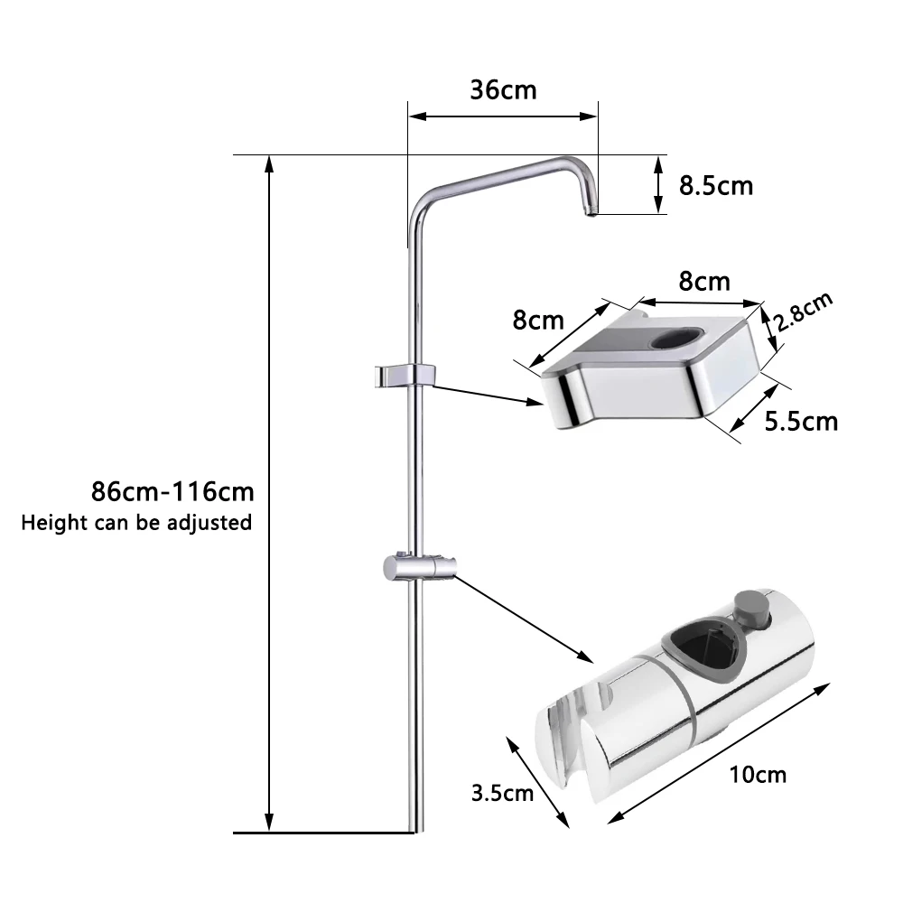 Stainless Steel Shower Adapter Tube Set Bath Shower Faucet Pipe Accessories Extender Tube for Bathroom Shower System Shower Head Stainless Steel Shower Adapter Tube Set Bath Shower Faucet Pipe Accessories Extender Tube for Bathroom Shower System Shower Head