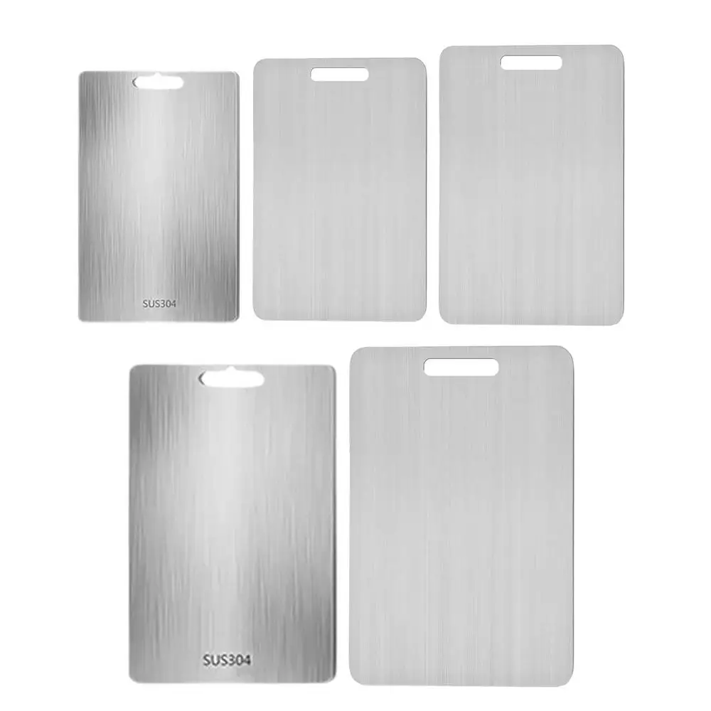 Titanium Cutting Boards for Kitchen Stainless Board 304 Steel Thickened Double Sided Food Grade Portable Fruit Meat Chopping Titanium Cutting Boards for Kitchen Stainless Board 304 Steel Thickened Double Sided Food Grade Portable Fruit Meat Chopping
