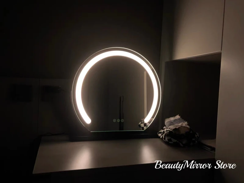 Vanity Makeup Mirror with Lights Detachable 15x Magnification 3 Color Lighting Modes Touch Screen Control 360&deg;Rotation