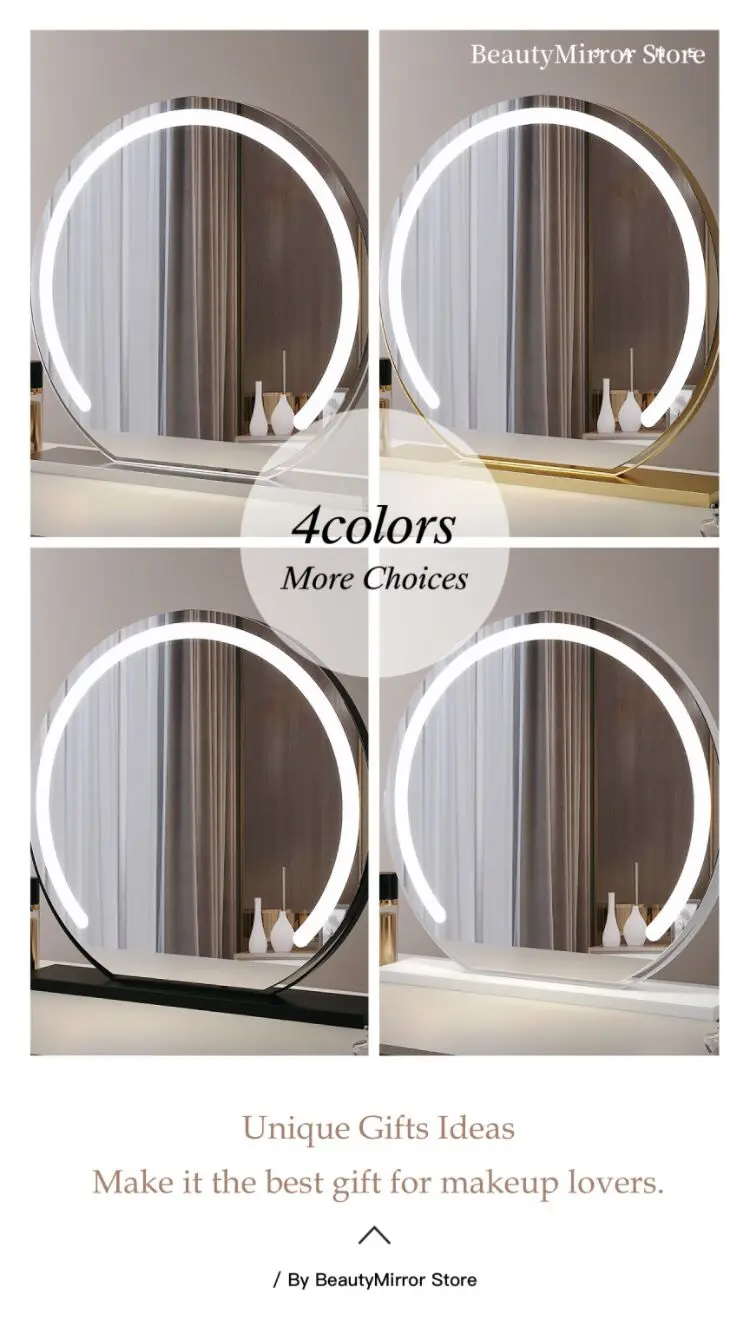 Vanity Makeup Mirror with Lights Detachable 15x Magnification 3 Color Lighting Modes Touch Screen Control 360&deg;Rotation
