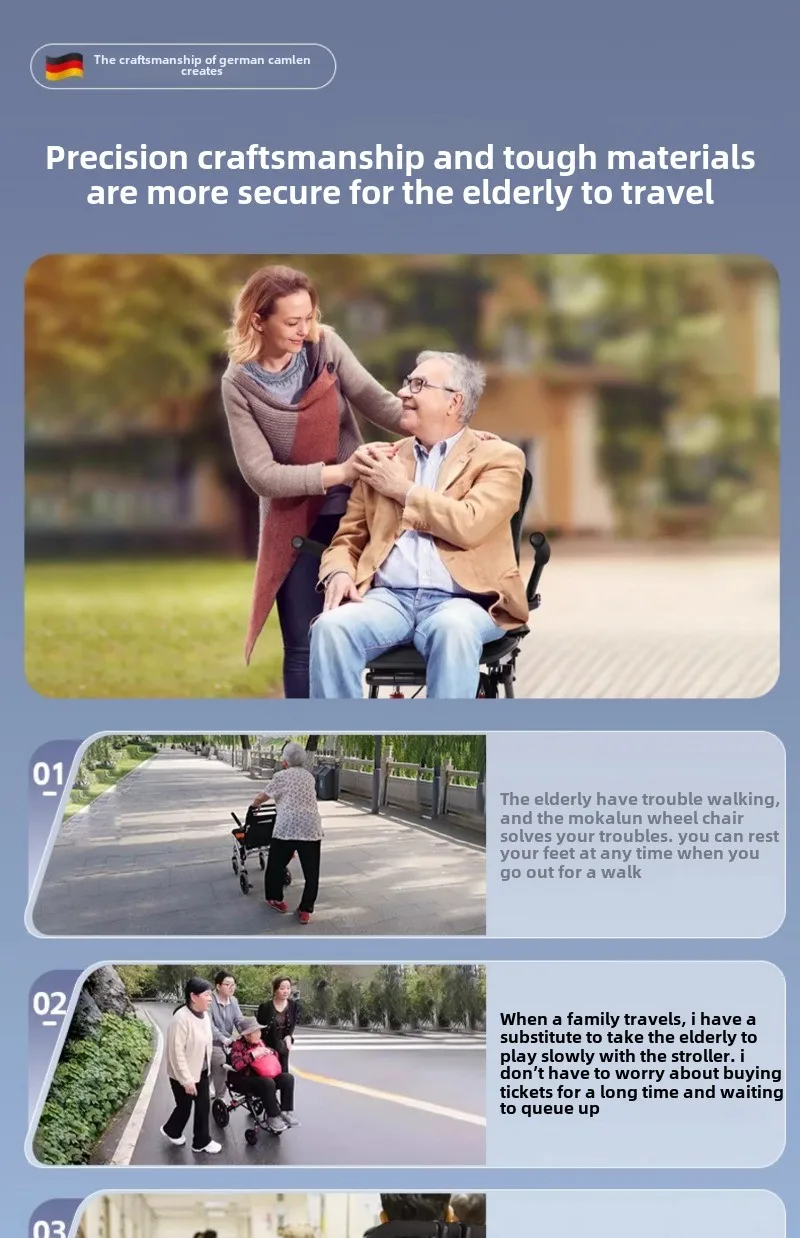 Wheelchair Light Folding Old Man