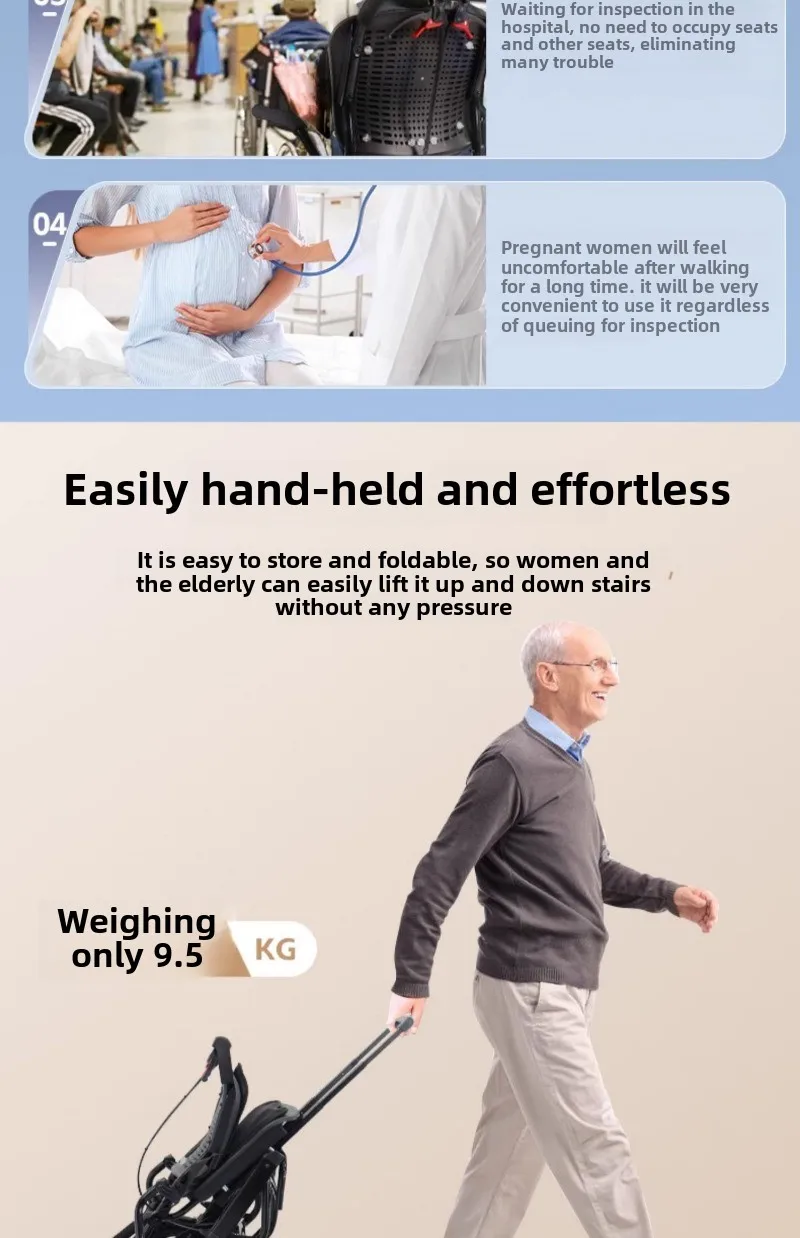 Wheelchair Light Folding Old Man