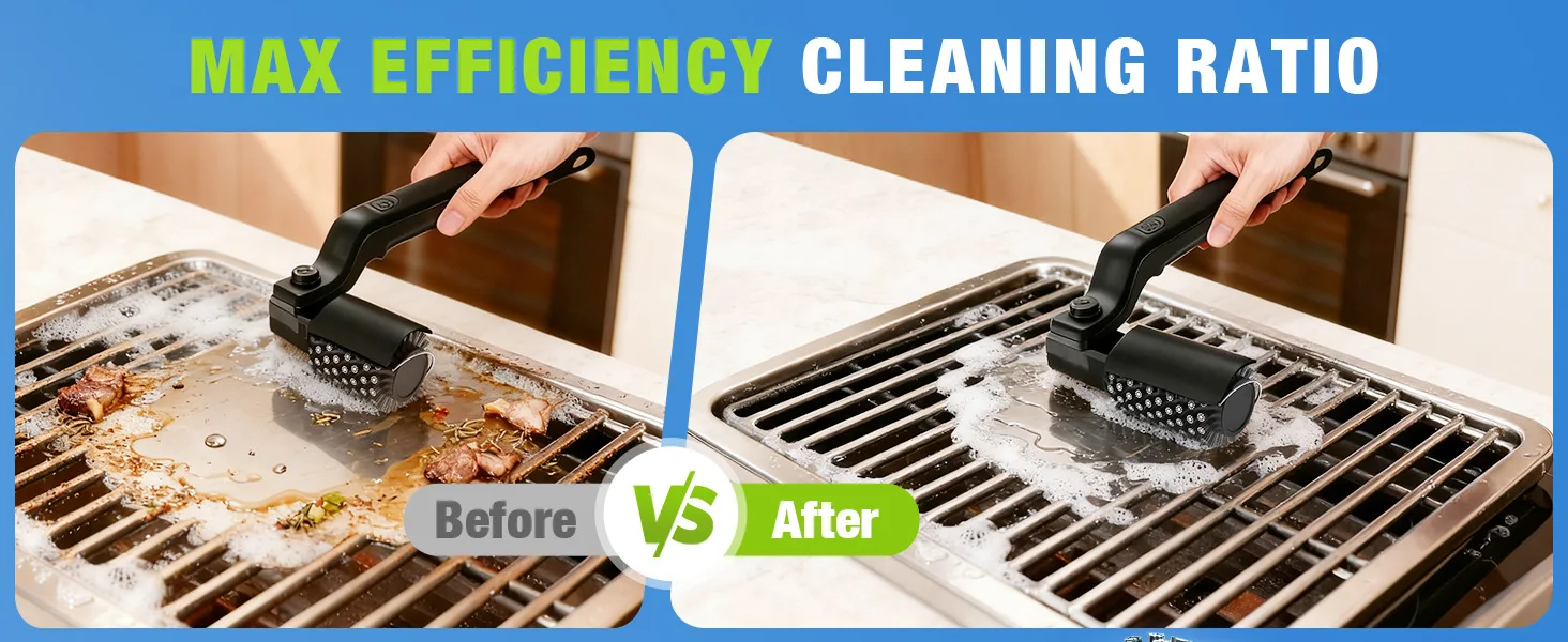 Electric BBQ Cleaner Brush Wireless Stainless Steel Rotary Grill Brush for Outdoor Grill Steam BBQ Cleaning Brush Accessoires Electric BBQ Cleaner Brush Wireless Stainless Steel Rotary Grill Brush for Outdoor Grill Steam BBQ Cleaning Brush Accessoires
