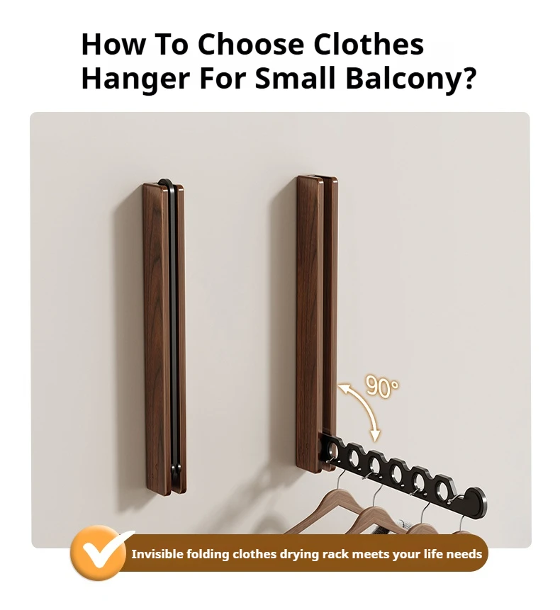 Wood Clothes Hanger Wall Mounted Drying Rack, Collapsible Design, and Invisible Clothing Organizer for Efficient Space Saving Wood Clothes Hanger Wall Mounted Drying Rack, Collapsible Design, and Invisible Clothing Organizer for Efficient Space Saving