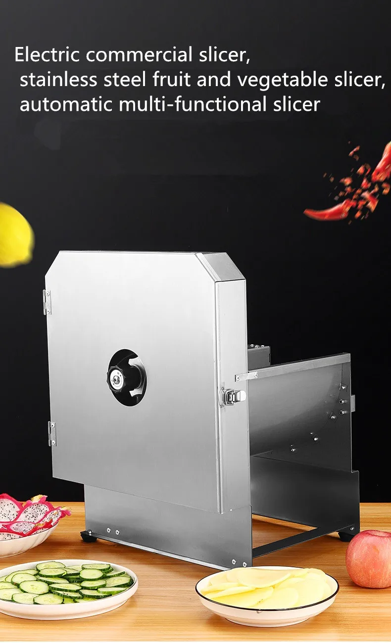 commercial fruit slicer Stainless steel electric slicer lemon potato vegetable multi-functional slicer commercial fruit slicer Stainless steel electric slicer lemon potato vegetable multi-functional slicer