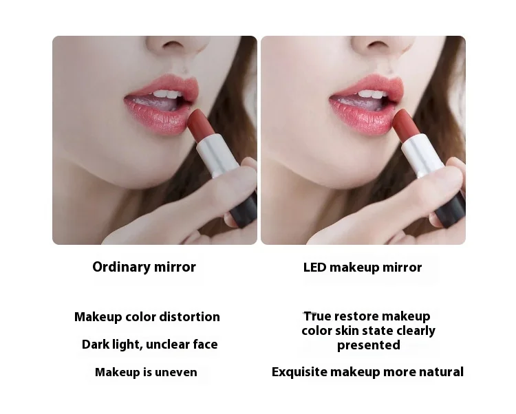 3 Lights Dimmable LED Makeup Mirror with Touch Screen Fold Cosmetic Makeup Mirror Rechargeable Tabletop for Travel & Home Use 3 Lights Dimmable LED Makeup Mirror with Touch Screen Fold Cosmetic Makeup Mirror Rechargeable Tabletop for Travel & Home Use