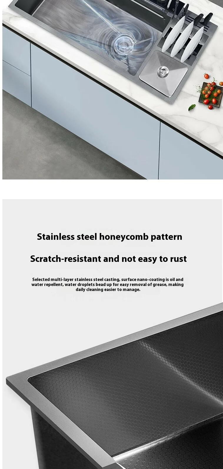 Large Size Multifunctional Stainless Steel Kitchen Sink