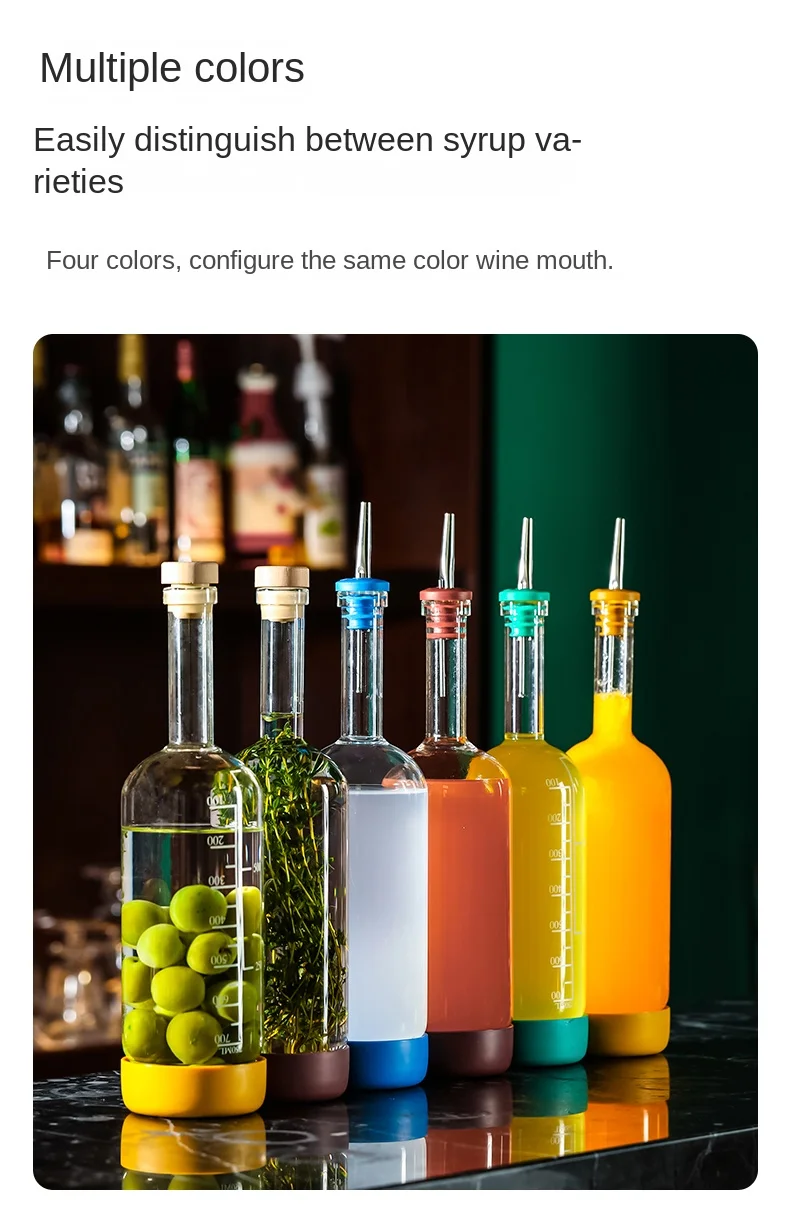 Colorful With Bottomed Juice Drinks Soaking Wine Bottles