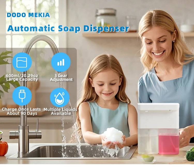 New Automatic Dishwashing Liquid Sensor Kitchen Double Head Gel Foam Hand Sanitizer Soap Dispenser Wall Hanging New Automatic Dishwashing Liquid Sensor Kitchen Double Head Gel Foam Hand Sanitizer Soap Dispenser Wall Hanging