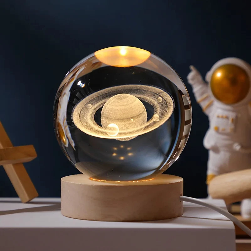 3D Moon Crystal Ball Astronomy Galaxy Solar System Saturn Luminous Balls Snow Glass Globe Night Light Home Desktop Decoration Color: Saturn 3D Moon Crystal Ball Astronomy Galaxy Solar System Saturn Luminous Balls Snow Glass Globe Night Light Home Desktop Decoration Color: Saturn