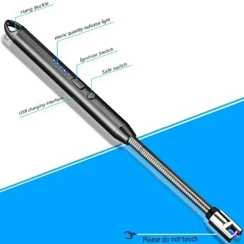 3PC Electronic Lighter Outdoor Kitchen C Type Rechargeable with Safety Lock Suitable for Candle Gas Stove Smoke Accessories New