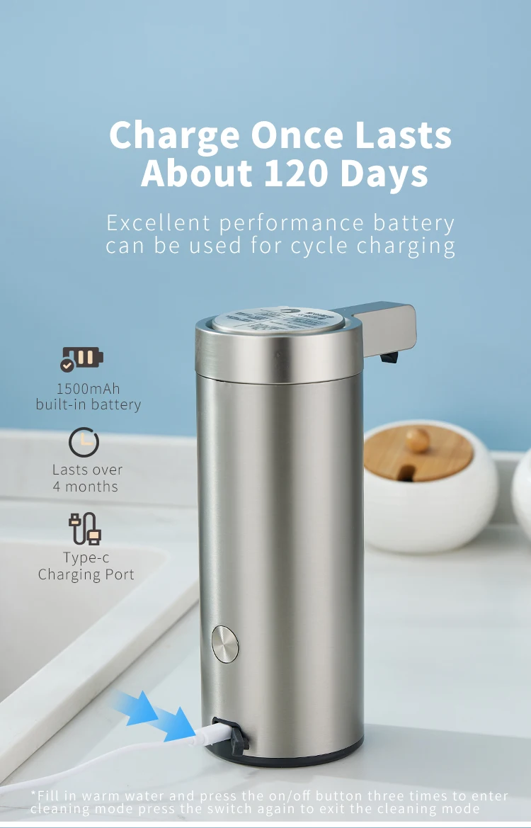 Kitchen Soap Machine Automatic Sensor Out of Hand Sanitizer Smart Electric Body Wash Soap Dispenser 304 Stainless Steel Kitchen Soap Machine Automatic Sensor Out of Hand Sanitizer Smart Electric Body Wash Soap Dispenser 304 Stainless Steel