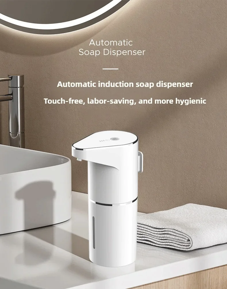 New Bathroom Automatic Sensing Soap Dispenser Type C Multiple Levels Contactless Electric Frother Charging Wall Mounted Vertical