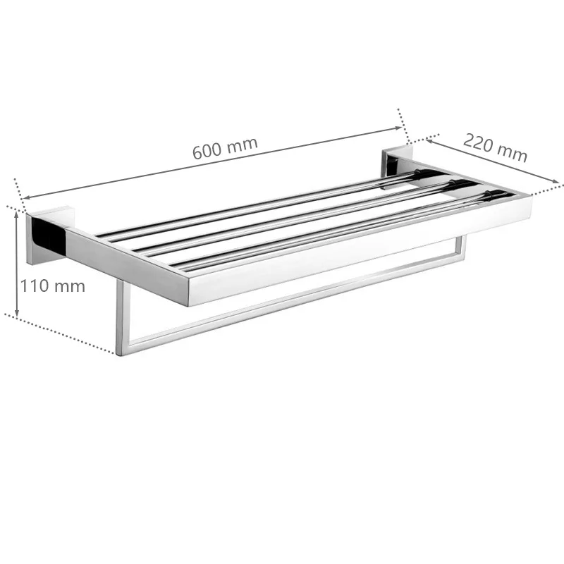 Chrome Polished Bathroom Hardware Mirror Chrome Polished Towel Rack Toilet Paper Holder Towel Bar Hook Bathroom Accessories