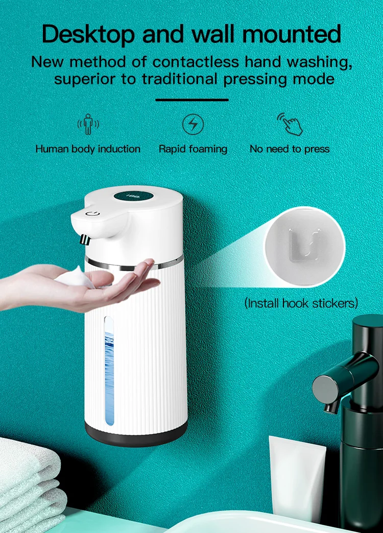 420ML Large Capacity Automatic Smart Senor Soap Dispenser Wall-Mounted Electric Foam/Liquid Model Hand Dish Washing Pump Machine