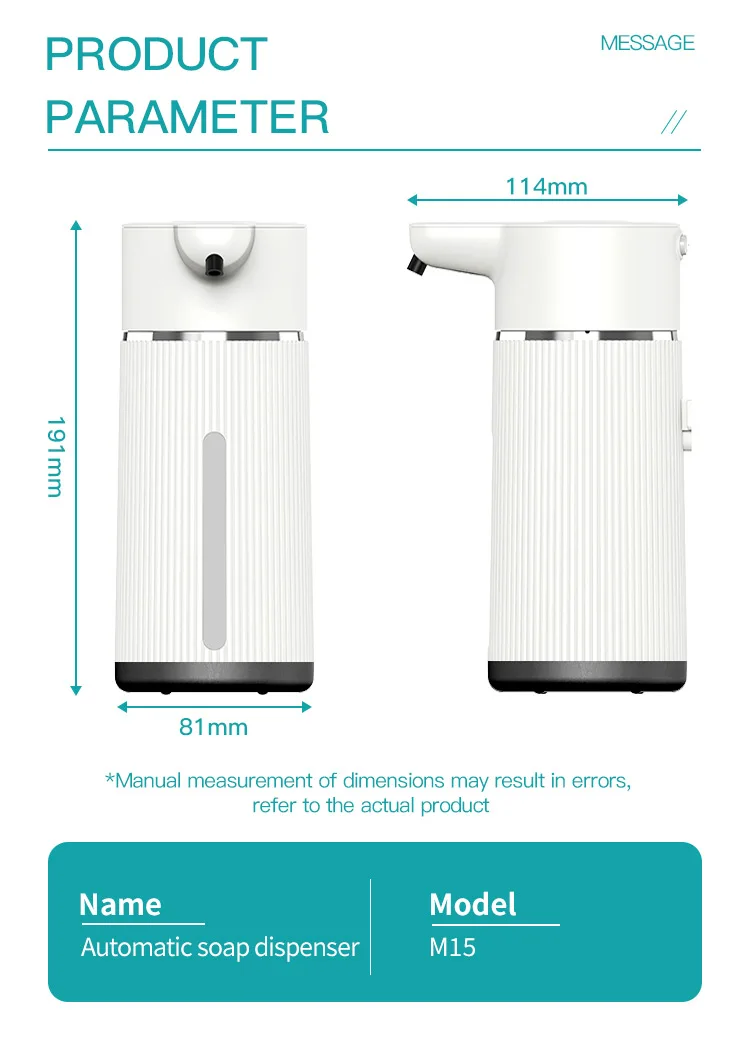 420ML Large Capacity Automatic Smart Senor Soap Dispenser Wall-Mounted Electric Foam/Liquid Model Hand Dish Washing Pump Machine