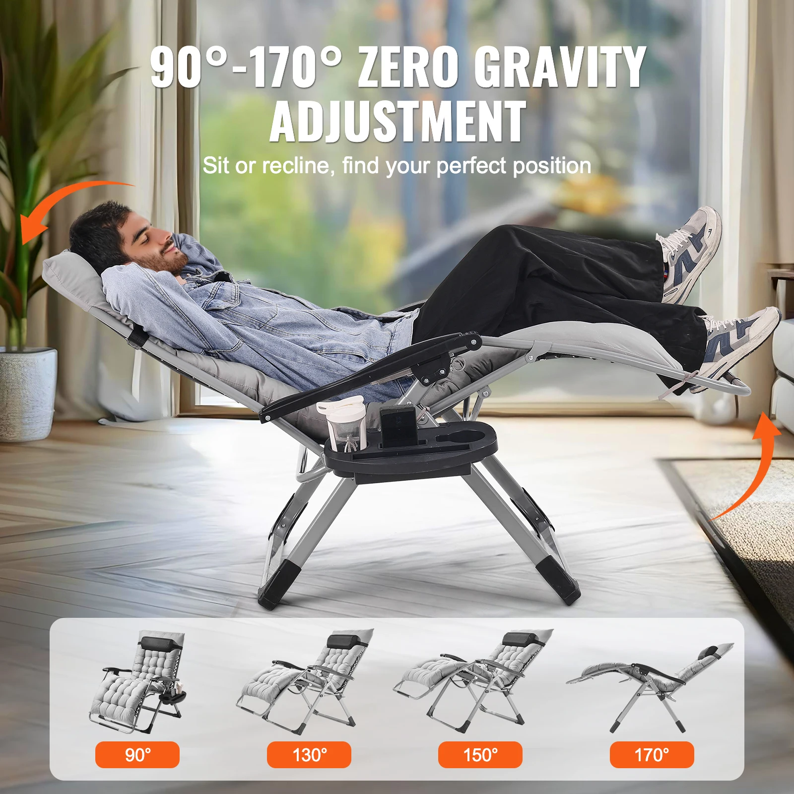 Adjustable Anti Gravity Chair with Cushion Footrest and Cupholder MODERN FURNITURES Adjustable Anti Gravity Chair with Cushion Footrest and Cupholder MODERN FURNITURES